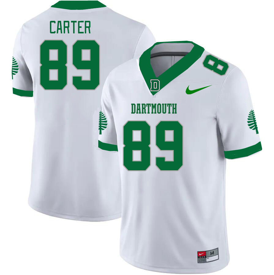 Men-Youth #89 Zion Carter Dartmouth Big Green 2023 College Football Jerseys Stitched-White